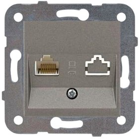 Resim Viko Artline Novella Antrasit Tekli Nümeris Cat-3 Telefon Prizi Çerçevesiz 92605332 