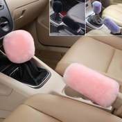 Resim 2 adet Araba El Freni Kılıfı ve Vites Kolu Kılıfı - Peluş Kış Yalıtımı, Araba İç Dekorasyonu, Kış Araba İç Dekorasyonu 