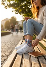 Resim Enoch Court 3.0 Model Üç Bant Detaylı Ve Kontrast Tabanlı Erkek Casual Sneaker Beyaz 