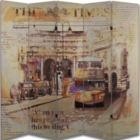 Resim Şehir Temalı Özel Tasarım Paravan Room Divider 180 x 200 cm 