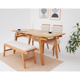 Resim VOWTURKEY Palace Iskandinav Gürgen Ağaç El Işçiliği Mutfak&salon Masa Takımı (2S1M1B) 80*160 