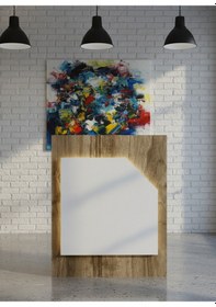 Resim Resital Ledli Karşılama Bankosu G-90 Cm Ofis Kasa Resepsiyon Masası Banko-002-2-1 