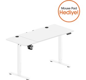 Resim Adore Gaming Maestro- x Yükseklik Ayarlı Oyuncu Masası - Beyaz 140 x 72-117 x 60 cm 