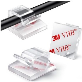 Resim Hangfox 60 Adet Özellikli Minik Kabloları Düzenleyici Klipsler - Çift Taraflı Yapışkan, Noel Işıkları Ve Tüm Kablolar İçin Dışarı/içeri Kullanıma Uygun 