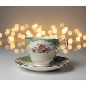 Resim Vintage Paragon Ingiliz Antika Çay Fincanı Yeşil 
