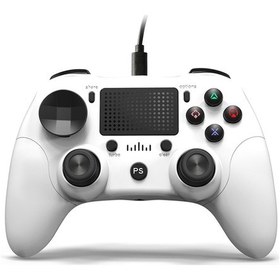Resim Ruicoo Mb-p912w Kablolu Ps4 Oyun Kumandası - Dokunmatik Panel, Çift Joystick, Ps4/pro/slim Uyumlu Beyaz 