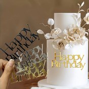 Resim 3 adet Mutlu Doğum Günü Kek Üstü Takımı - Modern Akrilik Harf PMMA Kek Süsleri ile Altın ve Siyah Metin, Doğum Günleri, Noel, Cadılar Bayramı, Şükran Günü için Zarif Çiçek Tasarımı - Tekrar Kullanılabilir Mutfak Gereçleri ve Şenlik Hediyeleri, Doğum Günü Parti Süsleri, Tatil Kek Süsleri, Sophisticated Süs, Tekrar Kullanılabilir Süsler için Cadılar Bayramı, Noel Etkinliği ve Parti Malzemeleri 