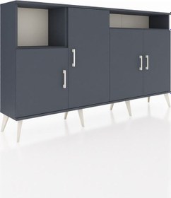 Resim Arges Konsol 5 Raflı 4 Kapaklı 176x30x99 Antrasit-antrasit Antrasit - Antrasit 
