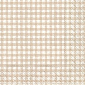 Resim Vichy Bej Kareli Yemek Peçetesi 