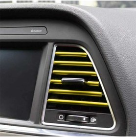 Resim SNSTİCARET Araç Içi Klima Izgara Hava Çıkış Dekoratif Şeritler Klima Şerit Sarı (GOLD) 