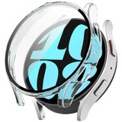 Resim Samsung Galaxy Uyumlu Watch6 İçin 40mm Pc Temperli Film Entegre Saat Koruyucu Kılıf Şeffaf 