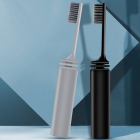 Resim Bambu Kömür Katlanabilir Diş Fırçası Hanehalkı Seyahat Taşınabilir Mini Kompakt İş Seyahat Taşıma Ultra İnce Erişkin Yumuşak Tüylü Diş Fırçası 