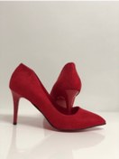 Resim Num40S Kırmızı Süet Özel Ve Büyük Numara Stiletto Yüksek Topuklu Ayakkabı 