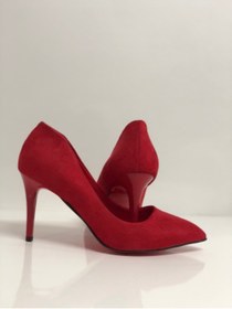 Resim Num40S Kırmızı Süet Özel Ve Büyük Numara Stiletto Yüksek Topuklu Ayakkabı 