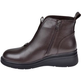 Resim Beety Hakiki Deri Önü Lastikli Dolgu Taban Kadın Bot Bee-5068 Kahve Kahve 