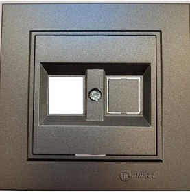 Resim Makel Karea Ikili Data Prizi Boş Füme Modül+Kapak+Çerçeve 