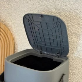 Resim 4l Mini Tezgah Üstü Çöp Kovası - Deri Tutma Saplı, Kompakt ve Şık Tasarım, Mutfak & Banyo Için, Geri Dönüşüm Dostu (Gri, 4 Litre) 