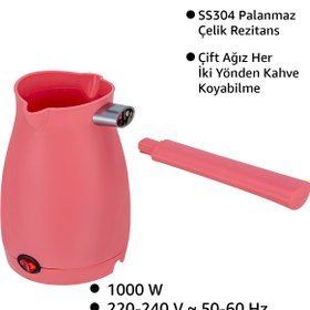 Resim AWOX Caffeen Türk Kahvesi Makinesi Elektrikli Cezve Pembe 