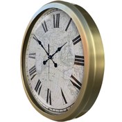 Resim Eskitme Metal Çerçeveli Salon Ofis Otel Duvar Saati 52 cm K10 