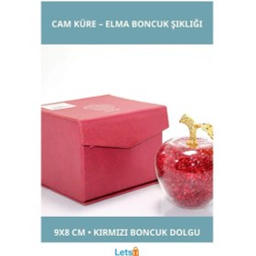 Resim Zarif Dekoratif Cam Küre Elma Modeli 9x8 Cm 1 Adet 