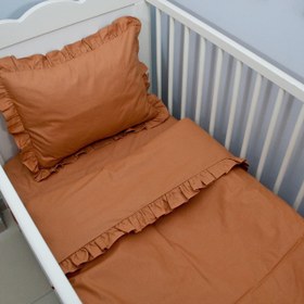 Resim Tarçın Fırfırlı Nevresim Seti - Bebek 