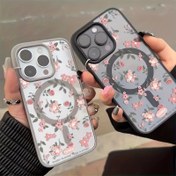 Resim Yeni Pembe Gül Desenli Telefon Kılıfı, Kablosuz Şarj ve Düşme Koruma ile Manyetik Kapama, iPhone 16 Pro Max 15 Plus 14 13 12 için Uygun, Noel Hediyesi, Yeni Yıl Hediyesi, Arkadaşlar ve Aile İçin Mükemmel 