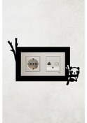 Resim Panda Tasarım 2li Priz Çerçevesi İç Ölçü 15,5x8,4 Cm 2li Dekoratif Priz Çerçeve 