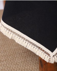 Resim Dnc Home Tekstil Premium Siyah Keten Pasalı Masa Örtüsü 001 