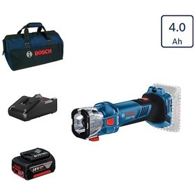 Resim Bosch Gcu 18v-30 Akülü Freze / Kuru Levha Kesme Makinesi 4 Amper Bez Çantalı 