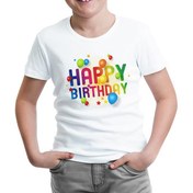 Resim Happy Birthday Beyaz Çocuk Tshirt 