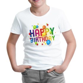 Resim Happy Birthday Beyaz Çocuk Tshirt 