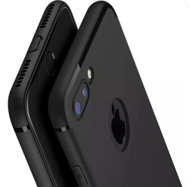 Resim CepStok Apple iPhone 7 Plus Kılıf Ultra Ince Tıpalı Siyah Silikon 