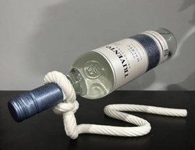 Resim Sihirli Halat Şarap Şişesi Tutucu | Dekoratif Şarap Standı - Defy Gravity: Magical Rope Wine Bottle Holder 