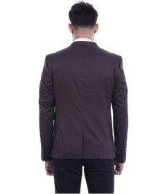 Resim 2 Düğmeli Mono Yaka Cepli Pamuk Kahverengi Ceket -wessi Kahverengi 