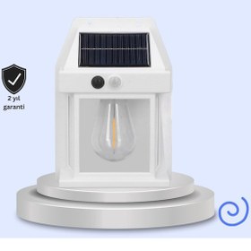 Resim Ip65 Su Geçirmez Güneş Paneli Dış Mekan Lamba Beyaz 