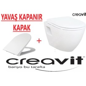 Resim Creavit Tp325 Terra Asma Klozet+ Ultima Duroplast Hidrolik Yavaş Kapanır Kapaklı 