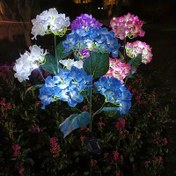 Resim 2 adet Güneş Enerjili Hortensia LED Işıklar, Gerçekçi Yapay Çiçekler Çok Renkli Aydınlatma ile, Bahçeler, Verandalar, Çimler ve Yollar için Hava Koşullarına Dayanıklı Dış Mekan Dekorasyonu, Bahçe Aydınlatması | Dekoratif Gece Lambaları | Güneş Enerjili Işıklar, Güneş Bahçe Işıkları 