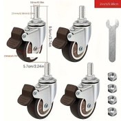 Resim Gaojunshop01 2 Inch 4 Frenli 360 Derece Dönen Tpr Mobilya Tekerleği Yüksek Kapasiteli Sessiz 