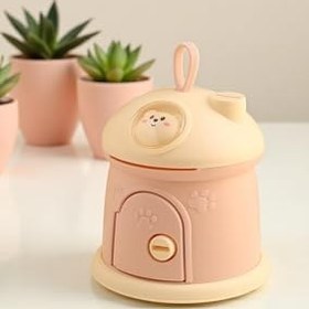 Resim LED Işıklı Pofuduk Kedi Kumbara – Sticker Hediyeli Sevimli Çocuk Gece Lambası 17x17 cm 