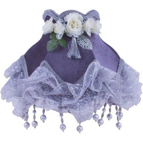 Resim Kadife Kaplı El Yapımı Klasik Model Abajur Vintage Gri Şapka Gri 