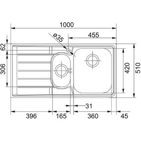 Resim Franke Neptüne Nex 651-100 Sol Damlalıklı Ino x Eviye 
