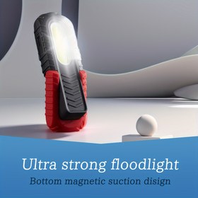 Resim Ultra Güçlü Manyetik LED İş Işığı - Araba Tamirleri, Atölyeler ve Dış Mekan Kullanımı için Dokulu Tutma Saplı Taşınabilir Şarj Edilebilir COB Fener, Otomotiv İş Işığı | Sağlam Tasarım | Çok Yönlü Aydınlatma Çözümü, Şarj Edilebilir Fener 