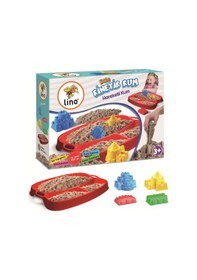 Resim Kinetik Kum Seti - Kalem Temalı 350gr Kum + Tepsi + 4 Kalıp Kum Rengi 