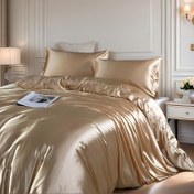 Resim 3 adet İpek Duvet Kılıfı Seti, Yumuşak ve Nefes Alabilen, Rahat Duvet Kılıfı Seti, Hafif Lüks Stil, Yüksek Kaliteli Reaktif Baskı ve Boyama Teknolojisi, Düz Renk Yatak Takımı, Yatak Odası ve Oturma Odası, Saten Kumaş Bir Duvet Kılıfı, İki Yastık Kılıfı, Dolgu Yok 