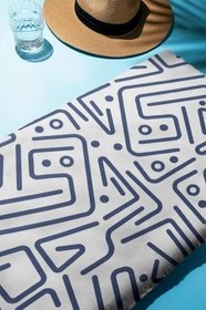 Resim Dijital Baskı Plaj Deniz Havlusu Modern Desenli Peştamal HVL0088 