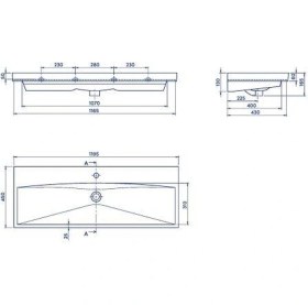 Resim Turkuaz Elite Etajer Uyumlu Lavabo 120 45 Cm Beyaz 