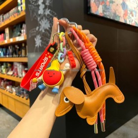 Resim Silver1 Gıoıo Yeni Sevimli Kedi Pençe Çapraz Giyinme Kurumi Bebek Araba Anahtarlık Büyük Kulak Köpek Çift Okul Çantası Hediye Anahtarlık Kolye (Yurt Dışından) 