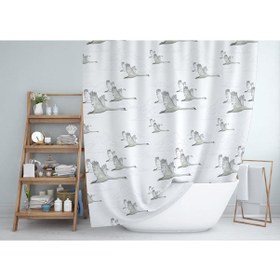 Resim Zethome Jackline Banyo Duş Perdesi 6771 Tek Kanat 1x120x200 Beyaz 