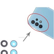 Resim Samsung Uyumlu A325 A32 Arka Kamera Camı ( Çıtasız Sadece Cam) 