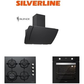 Resim Silverline BO6502B02 - CS5429B01 - 3373 Misto 60 Siyah Ankastre Set Silverline